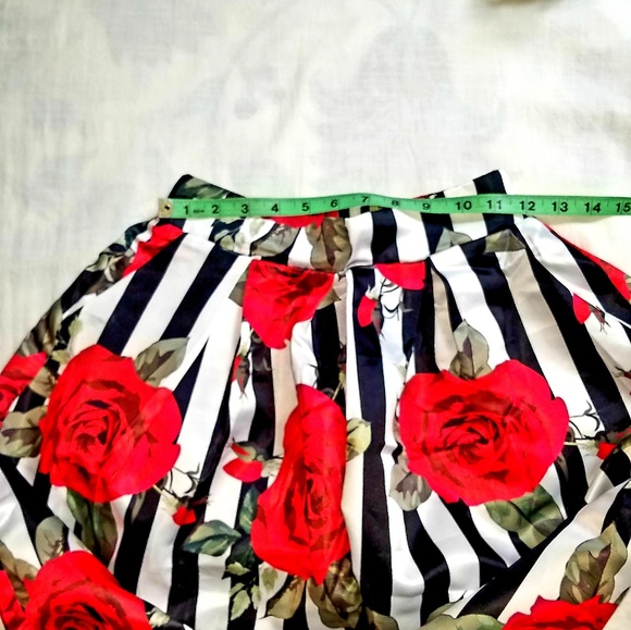 2 pc Rose Striped Maxi Skirt Cold Shoulder Dress M - Picture 6 of 6